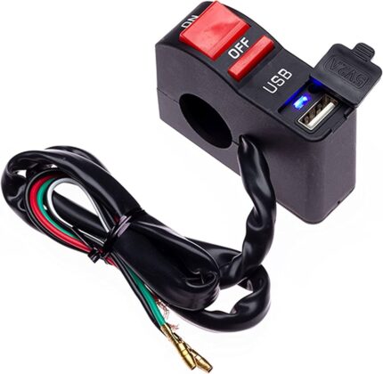 On/Off Switch with Mobile Charging Pin – Motorcycle USB Power Socket