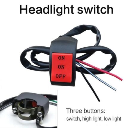 LED Headlight Switch – Far/Near Three-Line Motorcycle Control Switch