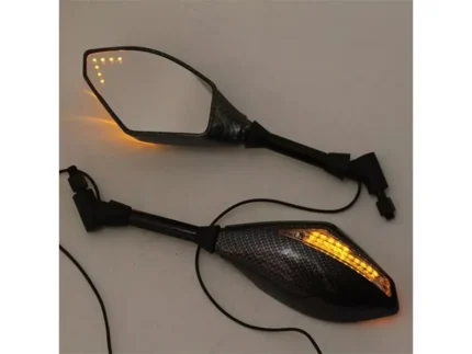 Carbon Mirrors with Indicator Lights – Universal LED Turn Signal Side Mirrors